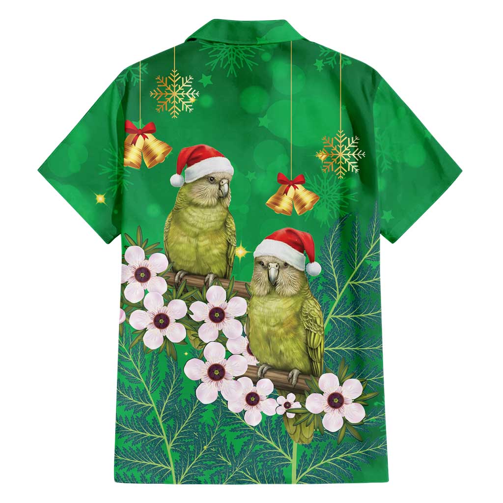 New Zealand Kakapo Christmas Family Matching Off The Shoulder Long Sleeve Dress and Hawaiian Shirt Owl Parrot Santa Sliver Fern Manuka - Green - Aussie Hoodie