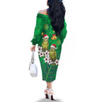 New Zealand Kakapo Christmas Family Matching Off The Shoulder Long Sleeve Dress and Hawaiian Shirt Owl Parrot Santa Sliver Fern Manuka - Green - Aussie Hoodie