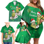 New Zealand Kakapo Christmas Family Matching Off Shoulder Short Dress and Hawaiian Shirt Owl Parrot Santa Sliver Fern Manuka - Green - Aussie Hoodie