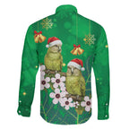 New Zealand Kakapo Christmas Family Matching Puletasi and Hawaiian Shirt Owl Parrot Santa Sliver Fern Manuka - Green - Aussie Hoodie