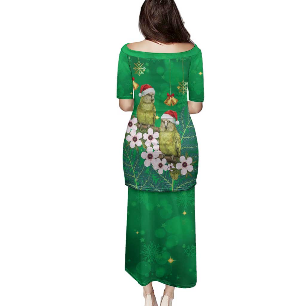 New Zealand Kakapo Christmas Family Matching Puletasi and Hawaiian Shirt Owl Parrot Santa Sliver Fern Manuka - Green - Aussie Hoodie