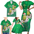 New Zealand Kakapo Christmas Family Matching Short Sleeve Bodycon Dress and Hawaiian Shirt Owl Parrot Santa Sliver Fern Manuka - Green - Aussie Hoodie