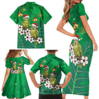 New Zealand Kakapo Christmas Family Matching Short Sleeve Bodycon Dress and Hawaiian Shirt Owl Parrot Santa Sliver Fern Manuka - Green - Aussie Hoodie