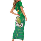 New Zealand Kakapo Christmas Family Matching Short Sleeve Bodycon Dress and Hawaiian Shirt Owl Parrot Santa Sliver Fern Manuka - Green - Aussie Hoodie