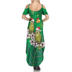 New Zealand Kakapo Christmas Family Matching Summer Maxi Dress and Hawaiian Shirt Owl Parrot Santa Sliver Fern Manuka - Green - Aussie Hoodie
