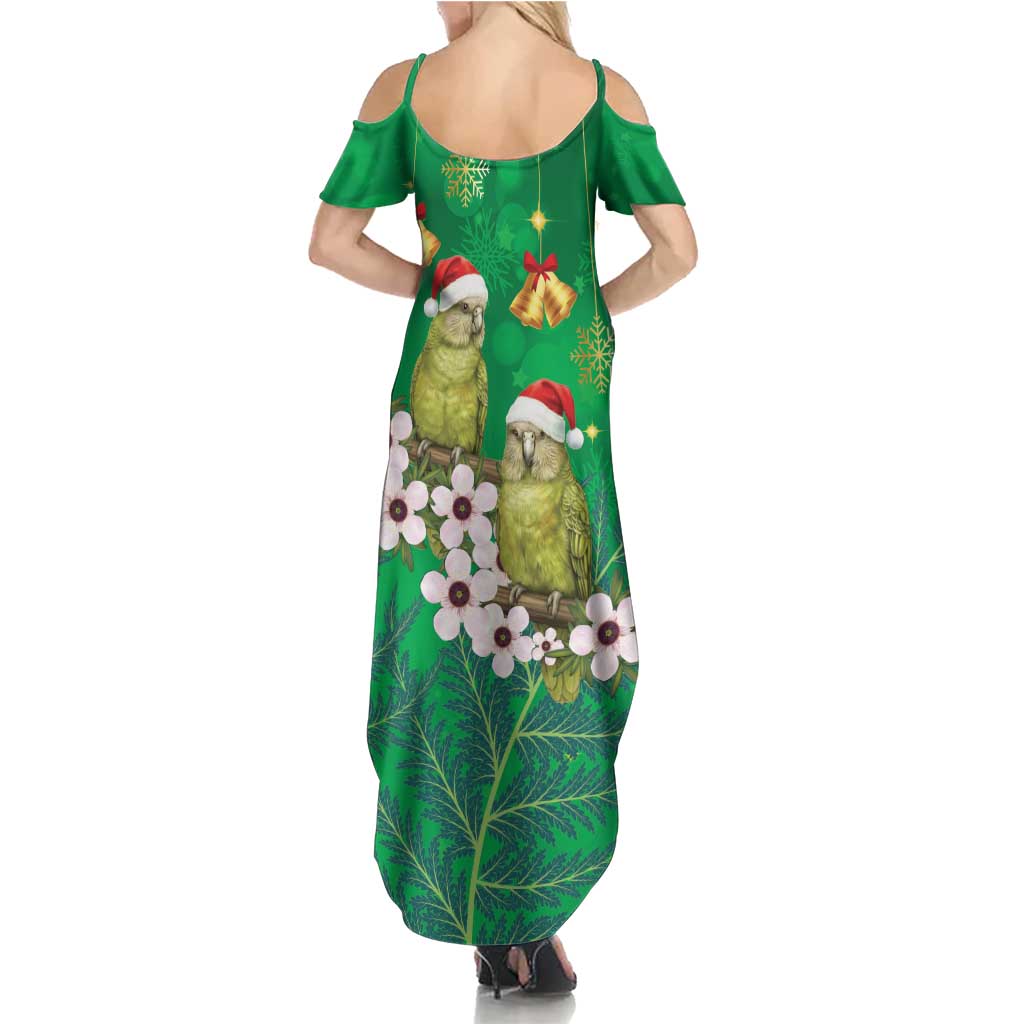New Zealand Kakapo Christmas Family Matching Summer Maxi Dress and Hawaiian Shirt Owl Parrot Santa Sliver Fern Manuka - Green - Aussie Hoodie