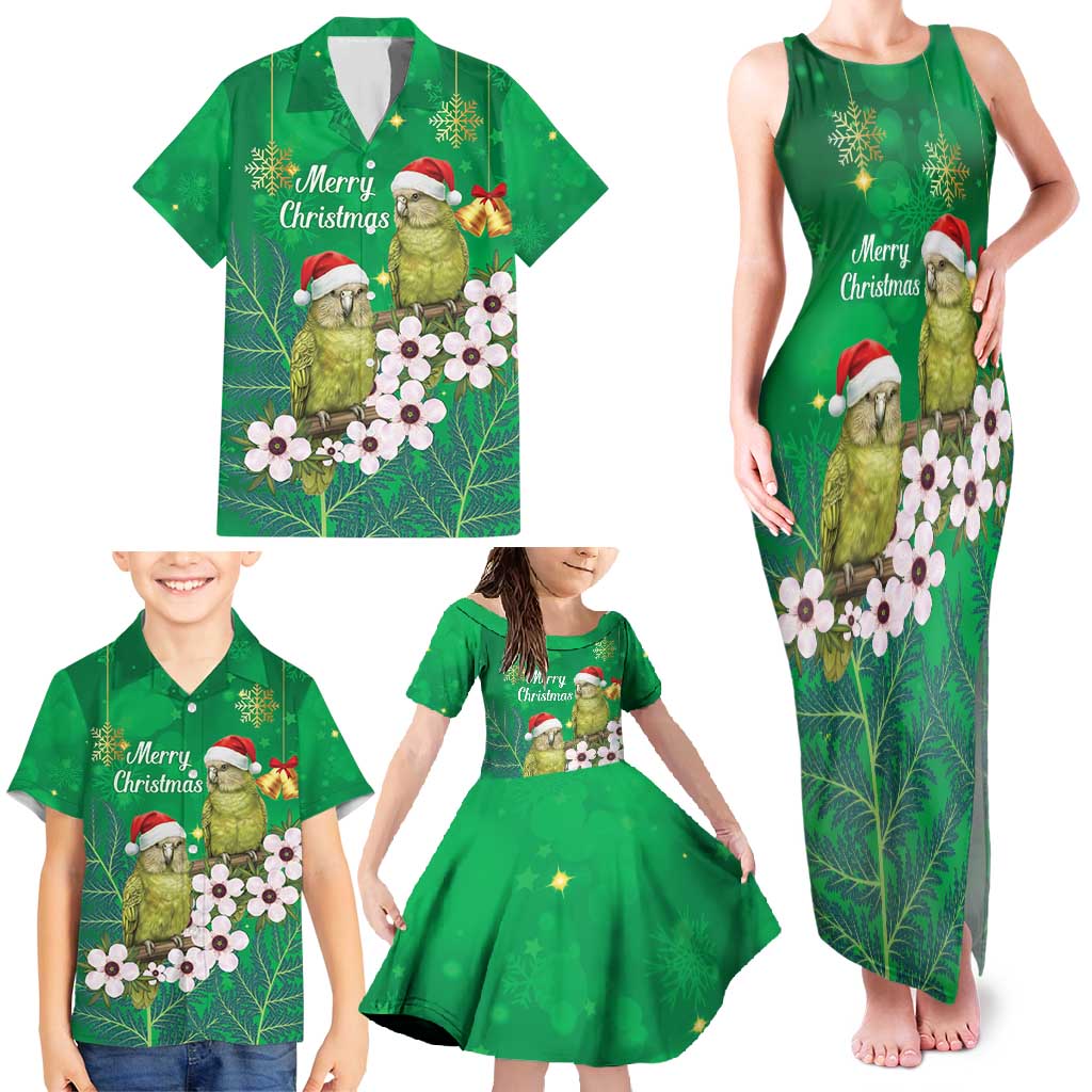 New Zealand Kakapo Christmas Family Matching Tank Maxi Dress and Hawaiian Shirt Owl Parrot Santa Sliver Fern Manuka - Green - Aussie Hoodie
