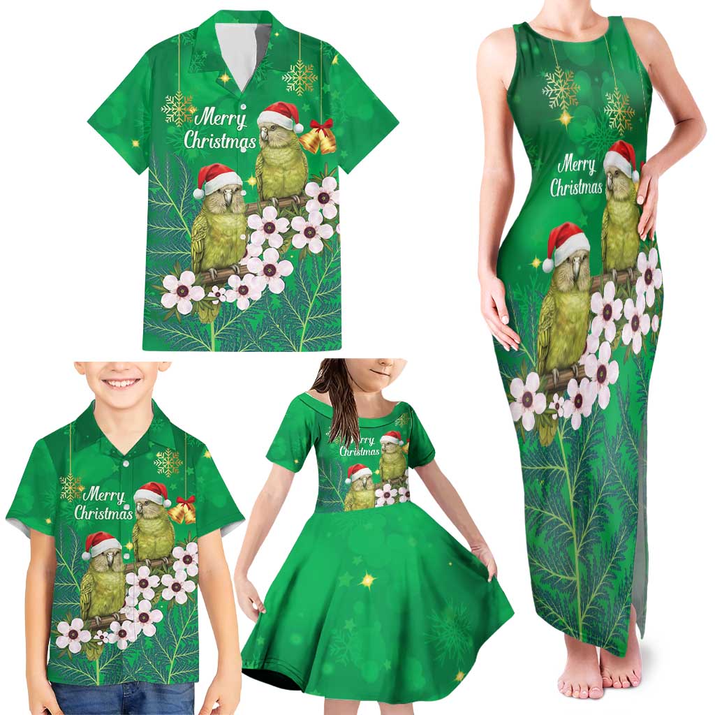 New Zealand Kakapo Christmas Family Matching Tank Maxi Dress and Hawaiian Shirt Owl Parrot Santa Sliver Fern Manuka - Green - Aussie Hoodie