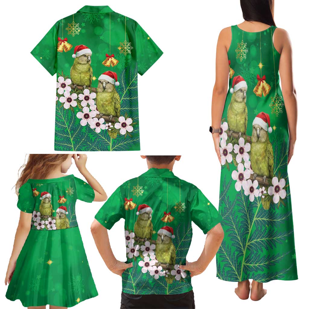 New Zealand Kakapo Christmas Family Matching Tank Maxi Dress and Hawaiian Shirt Owl Parrot Santa Sliver Fern Manuka - Green - Aussie Hoodie