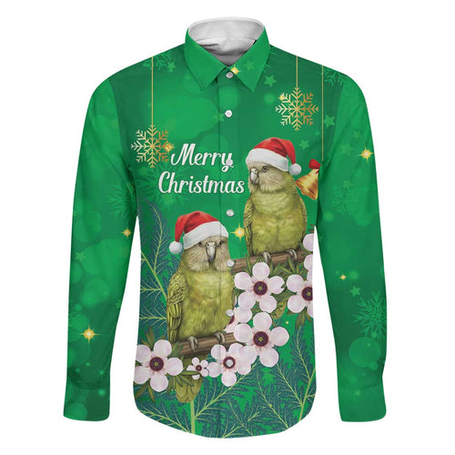 New Zealand Kakapo Christmas Family Matching Tank Maxi Dress and Hawaiian Shirt Owl Parrot Santa Sliver Fern Manuka - Green - Aussie Hoodie