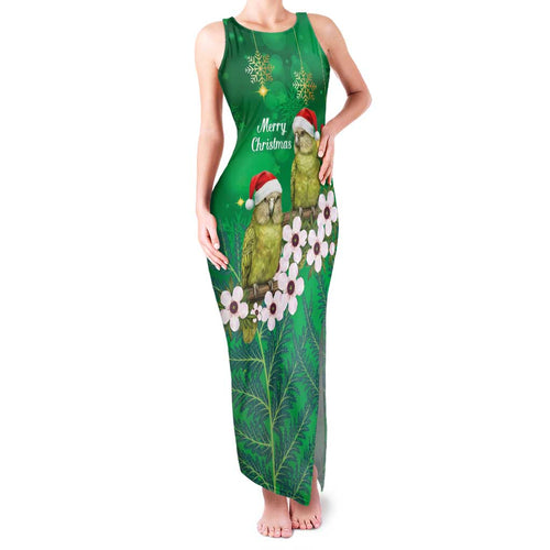 New Zealand Kakapo Christmas Family Matching Tank Maxi Dress and Hawaiian Shirt Owl Parrot Santa Sliver Fern Manuka - Green - Aussie Hoodie