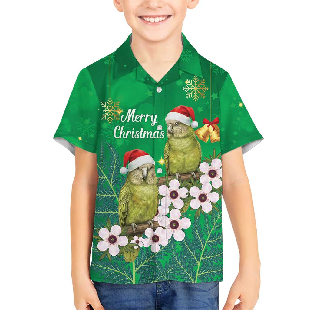 New Zealand Kakapo Christmas Family Matching Tank Maxi Dress and Hawaiian Shirt Owl Parrot Santa Sliver Fern Manuka - Green - Aussie Hoodie