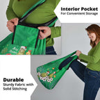 New Zealand Kakapo Christmas Grocery Bag Owl Parrot Santa Sliver Fern Manuka - Green - Aussie Hoodie