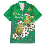 New Zealand Kakapo Christmas Hawaiian Shirt Owl Parrot Santa Sliver Fern Manuka - Green - Aussie Hoodie