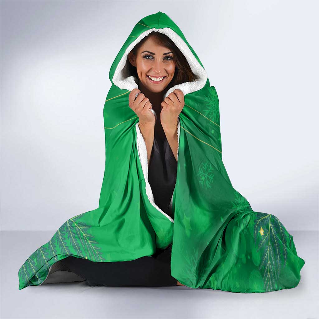 New Zealand Kakapo Christmas Hooded Blanket Owl Parrot Santa Sliver Fern Manuka - Green - Aussie Hoodie