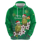 New Zealand Kakapo Christmas Hoodie Owl Parrot Santa Sliver Fern Manuka - Green - Aussie Hoodie