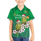 New Zealand Kakapo Christmas Kid Hawaiian Shirt Owl Parrot Santa Sliver Fern Manuka - Green - Aussie Hoodie