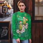 New Zealand Kakapo Christmas Ugly Christmas Sweater Owl Parrot Santa Sliver Fern Manuka - Green - Aussie Hoodie