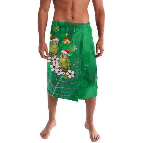 New Zealand Kakapo Christmas Lavalava Owl Parrot Santa Sliver Fern Manuka - Green - Aussie Hoodie