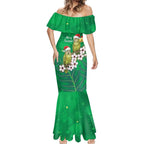 New Zealand Kakapo Christmas Mermaid Dress Owl Parrot Santa Sliver Fern Manuka - Green - Aussie Hoodie