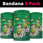 New Zealand Kakapo Christmas Neck Gaiter Owl Parrot Santa Sliver Fern Manuka - Green - Aussie Hoodie