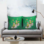 New Zealand Kakapo Christmas Pillow Cover Owl Parrot Santa Sliver Fern Manuka - Green - Aussie Hoodie