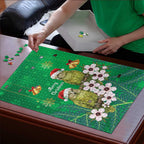 New Zealand Kakapo Christmas Puzzle Owl Parrot Santa Sliver Fern Manuka - Green - Aussie Hoodie