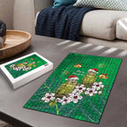 New Zealand Kakapo Christmas Puzzle Owl Parrot Santa Sliver Fern Manuka - Green - Aussie Hoodie