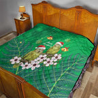 New Zealand Kakapo Christmas Quilt Owl Parrot Santa Sliver Fern Manuka - Green - Aussie Hoodie