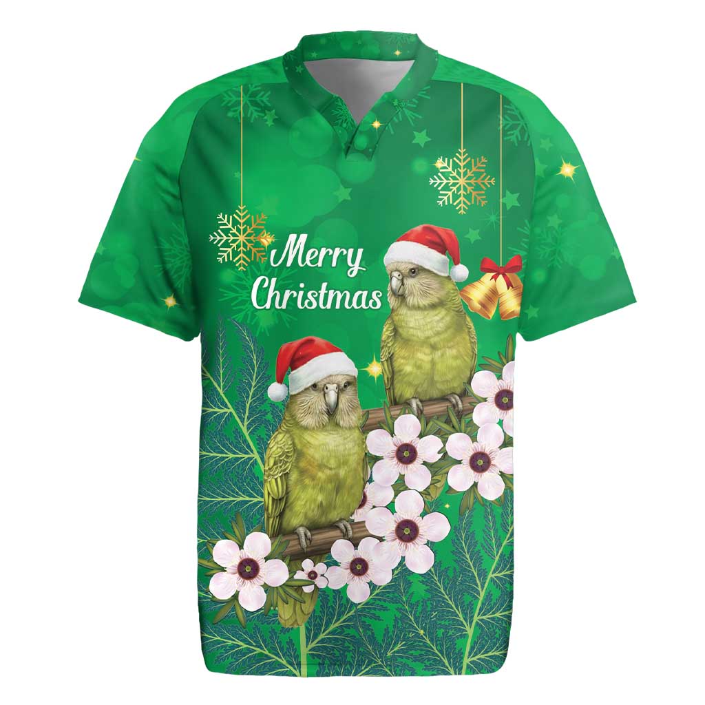 New Zealand Kakapo Christmas Rugby Jersey Owl Parrot Santa Sliver Fern Manuka - Green - Aussie Hoodie