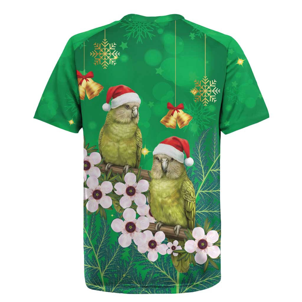 New Zealand Kakapo Christmas Rugby Jersey Owl Parrot Santa Sliver Fern Manuka - Green - Aussie Hoodie
