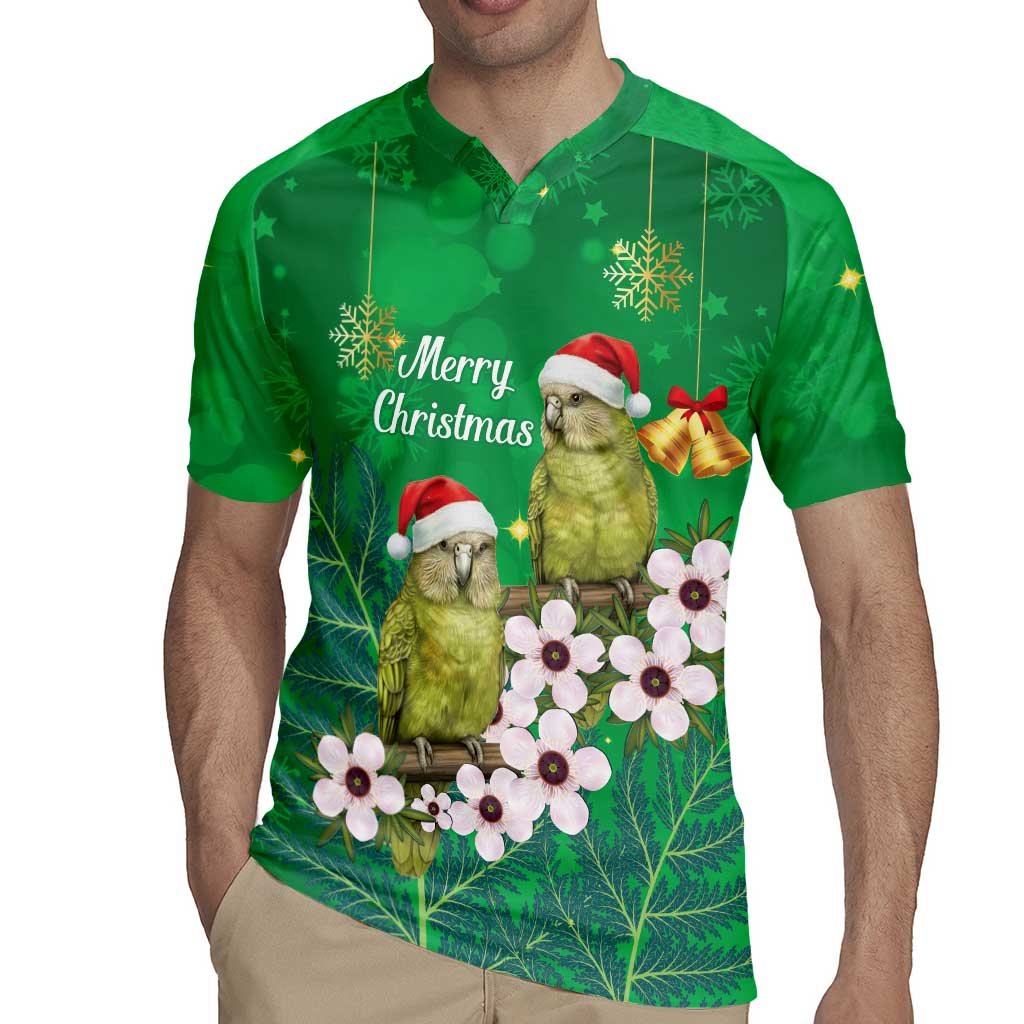 New Zealand Kakapo Christmas Rugby Jersey Owl Parrot Santa Sliver Fern Manuka - Green - Aussie Hoodie