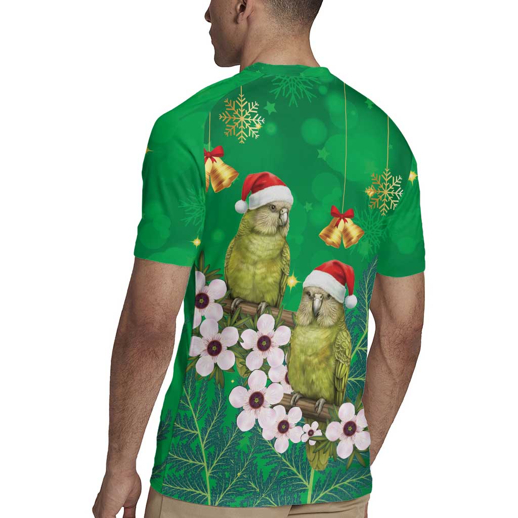 New Zealand Kakapo Christmas Rugby Jersey Owl Parrot Santa Sliver Fern Manuka - Green - Aussie Hoodie