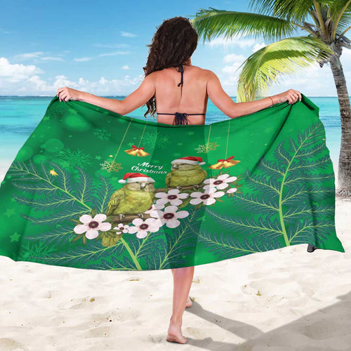 New Zealand Kakapo Christmas Sarong Owl Parrot Santa Sliver Fern Manuka - Green - Aussie Hoodie