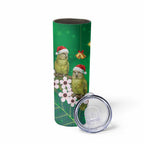 New Zealand Kakapo Christmas Skinny Tumbler Owl Parrot Santa Sliver Fern Manuka - Green - Aussie Hoodie