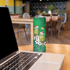 New Zealand Kakapo Christmas Skinny Tumbler Owl Parrot Santa Sliver Fern Manuka - Green - Aussie Hoodie
