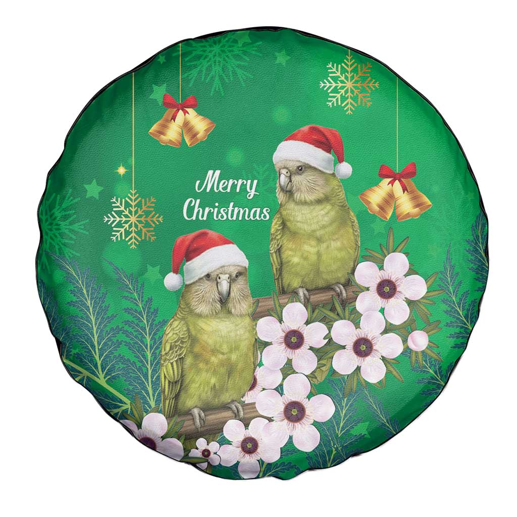 New Zealand Kakapo Christmas Spare Tire Cover Owl Parrot Santa Sliver Fern Manuka - Green - Aussie Hoodie