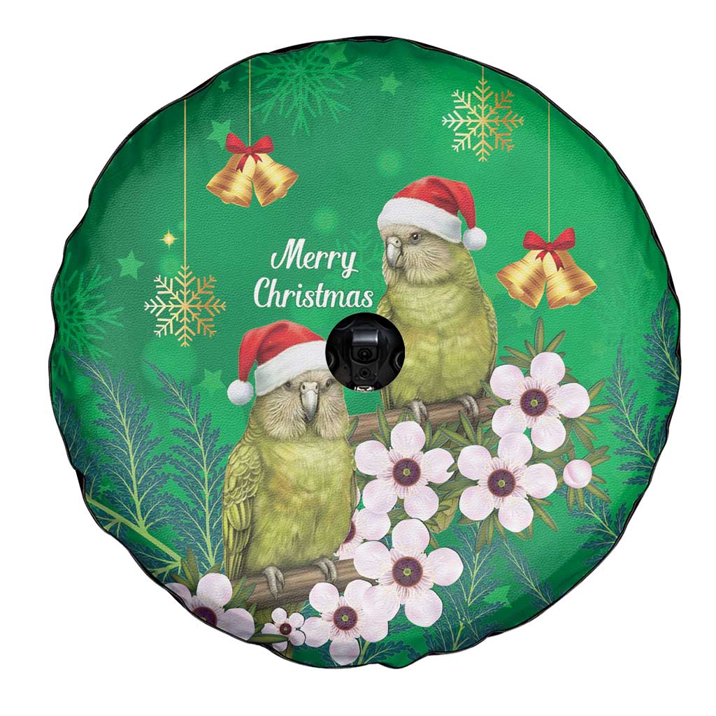 New Zealand Kakapo Christmas Spare Tire Cover Owl Parrot Santa Sliver Fern Manuka - Green - Aussie Hoodie