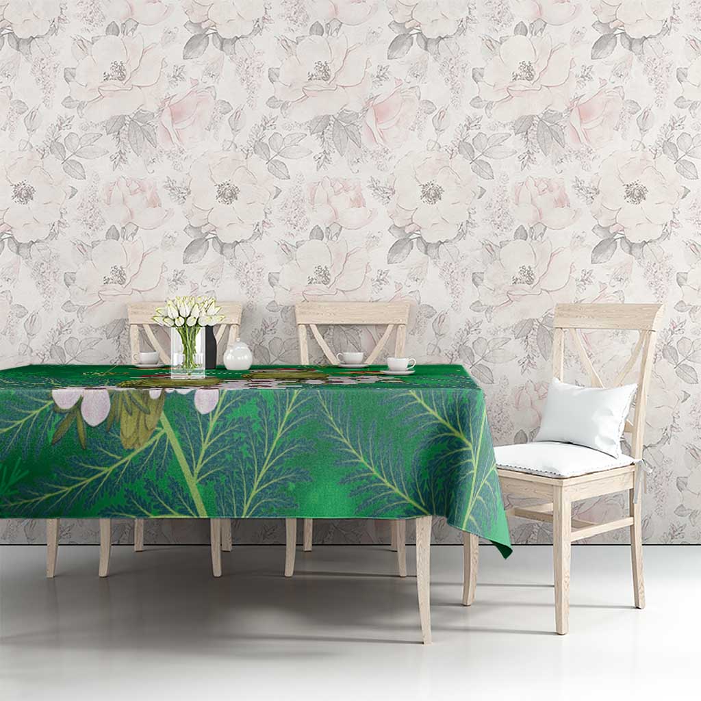 New Zealand Kakapo Christmas Tablecloth Owl Parrot Santa Sliver Fern Manuka - Green - Aussie Hoodie
