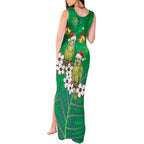New Zealand Kakapo Christmas Tank Maxi Dress Owl Parrot Santa Sliver Fern Manuka - Green - Aussie Hoodie