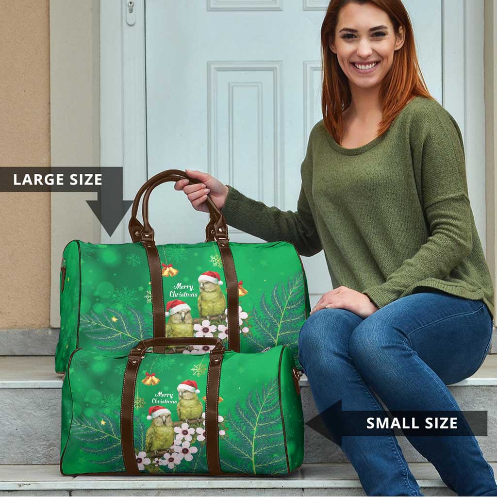 New Zealand Kakapo Christmas Travel Bag Owl Parrot Santa Sliver Fern Manuka - Green - Aussie Hoodie