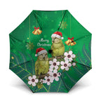 New Zealand Kakapo Christmas Umbrella Owl Parrot Santa Sliver Fern Manuka - Green - Aussie Hoodie