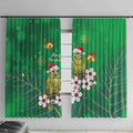 New Zealand Kakapo Christmas Window Curtain Owl Parrot Santa Sliver Fern Manuka - Green - Aussie Hoodie