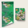 New Zealand Kakapo Christmas Wrapping Paper Owl Parrot Santa Sliver Fern Manuka - Green - Aussie Hoodie