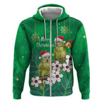 New Zealand Kakapo Christmas Zip Hoodie Owl Parrot Santa Sliver Fern Manuka - Green - Aussie Hoodie
