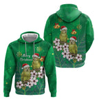 New Zealand Kakapo Christmas Zip Hoodie Owl Parrot Santa Sliver Fern Manuka - Green - Aussie Hoodie