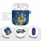 New Zealand Kakapo Christmas AirPods Case Owl Parrot Santa Sliver Fern Manuka - Blue - Aussie Hoodie