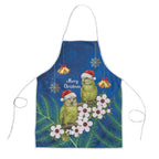 New Zealand Kakapo Christmas Apron Owl Parrot Santa Sliver Fern Manuka - Blue - Aussie Hoodie