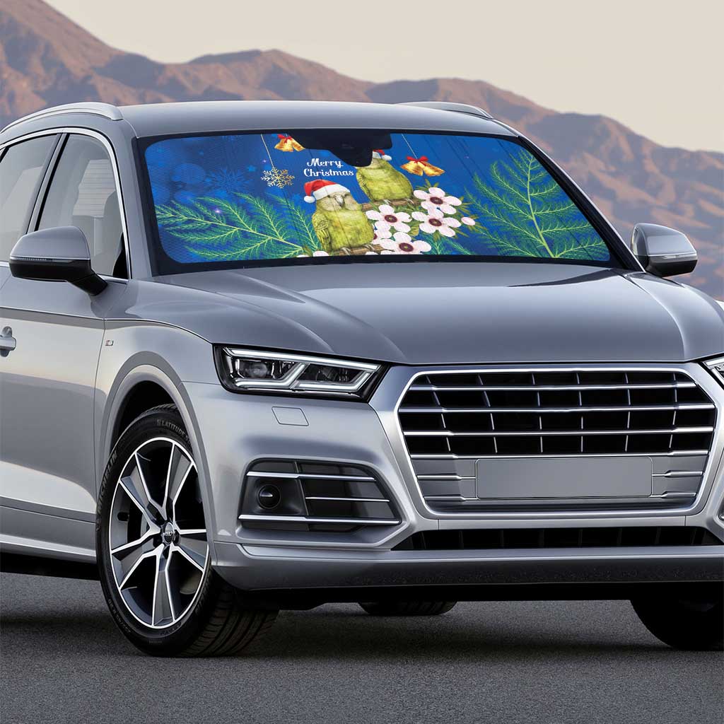 New Zealand Kakapo Christmas Auto Sun Shade Owl Parrot Santa Sliver Fern Manuka - Blue - Aussie Hoodie