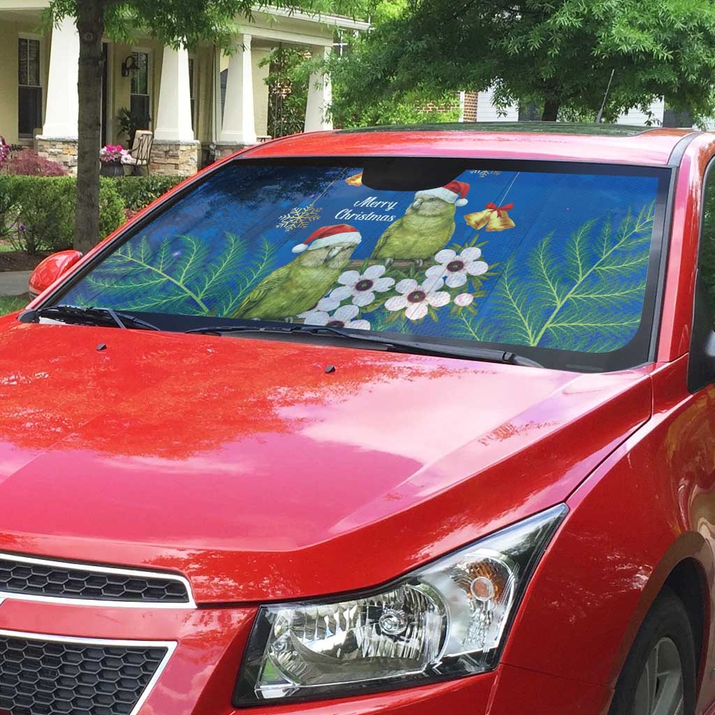 New Zealand Kakapo Christmas Auto Sun Shade Owl Parrot Santa Sliver Fern Manuka - Blue - Aussie Hoodie